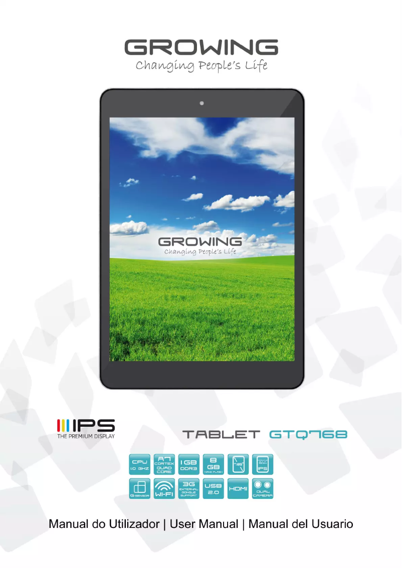 Page n°1 - Manuel utilisateur Growing GTQ768