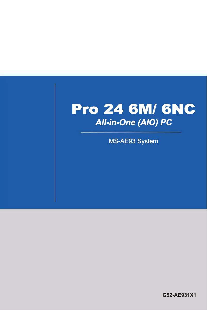 Page n°1 - Manuel utilisateur MSI PRO 24T 6M