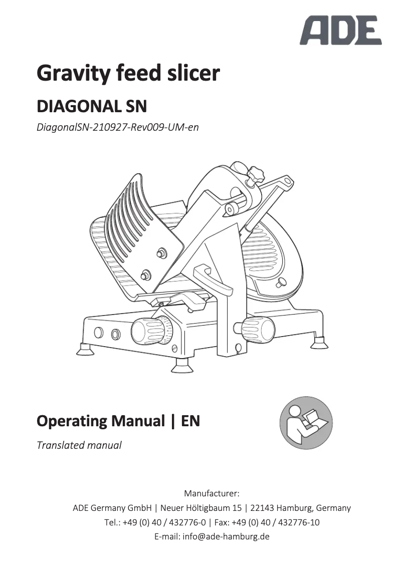 Page 1 de la notice Manuel utilisateur ADE Diagonal SN1