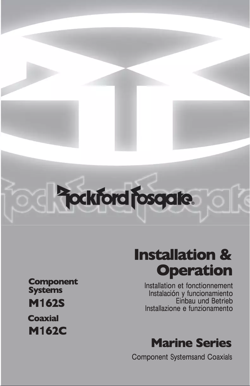 Page 1 de la notice Manuel utilisateur Rockford Fosgate M162C