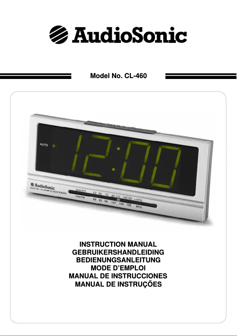 Page 1 de la notice Manuel utilisateur AudioSonic CL-460