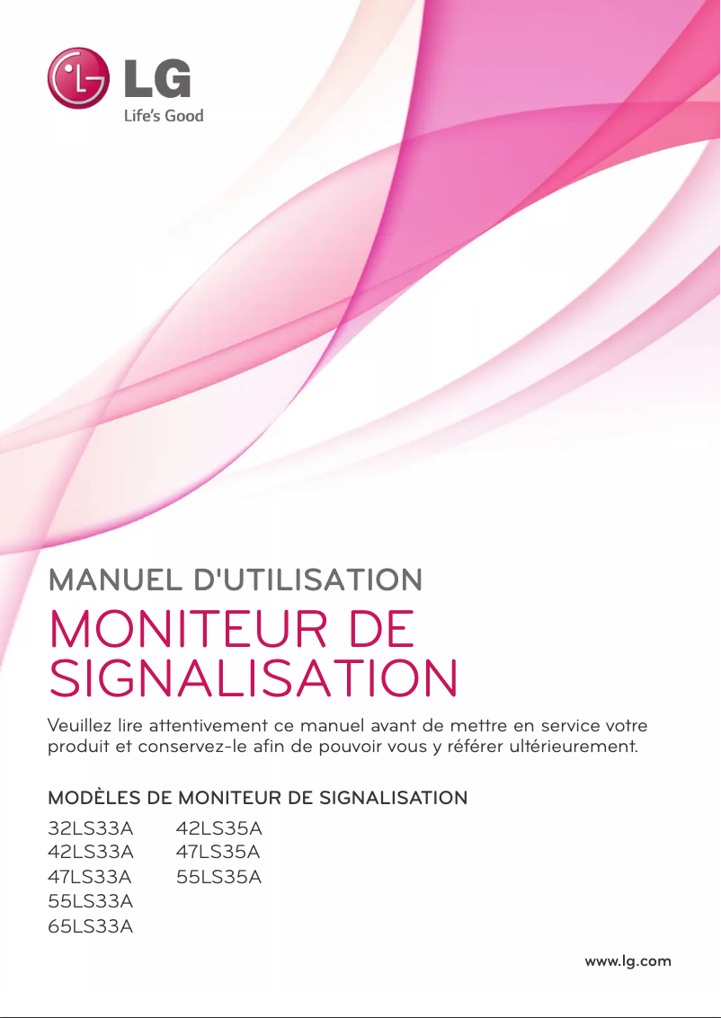 Page n°1 - Manuel utilisateur LG 55LS35A