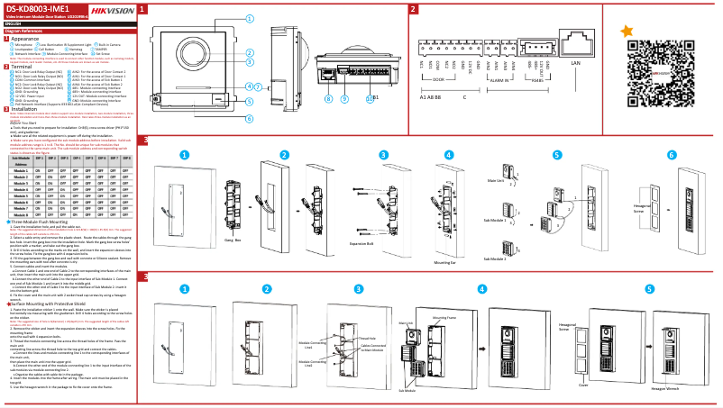 Page n°1 - Guide de démarrage rapide Hikvision DS-KD8003-IME1