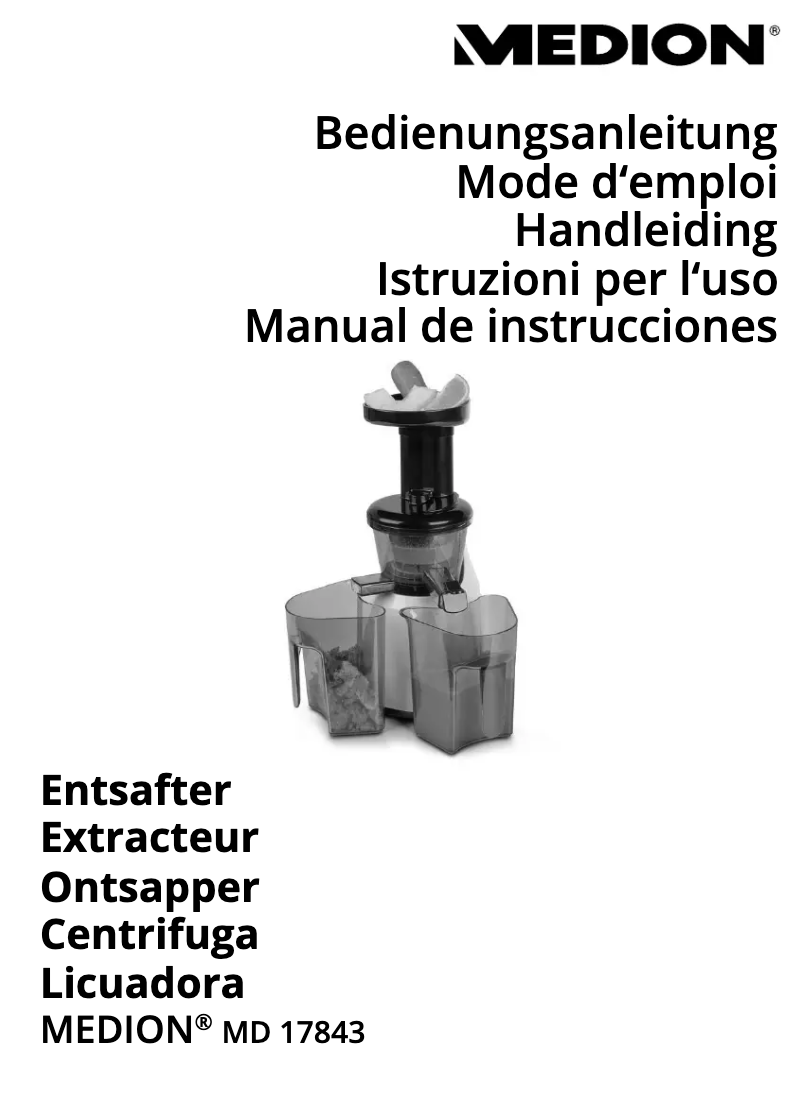 Page n°1 - Manuel utilisateur Medion MD 17843