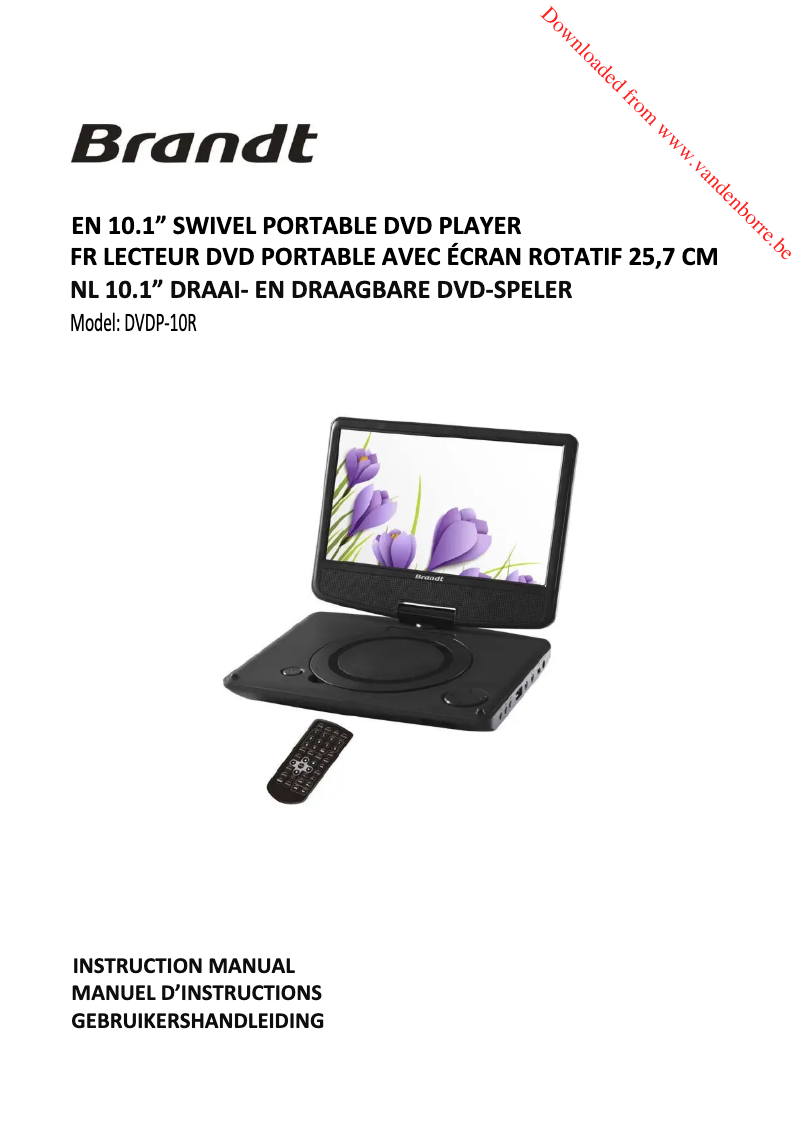 Page n°1 - Manuel utilisateur Brandt DVDP-10R