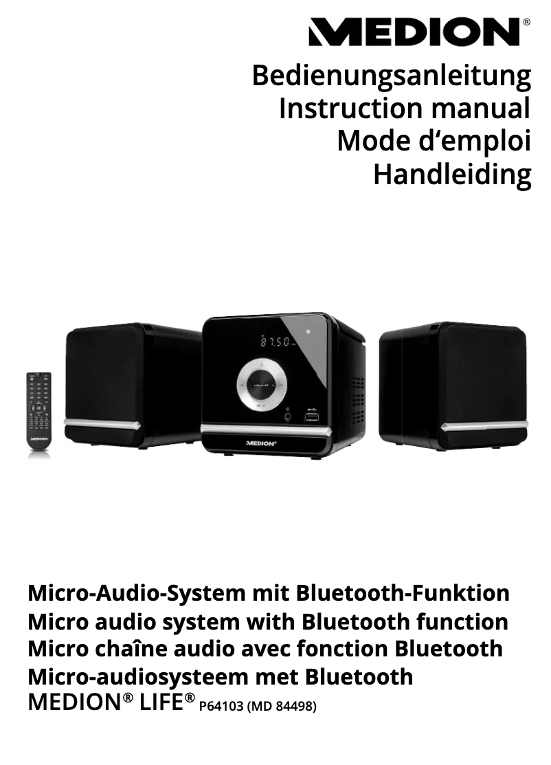 Page n°1 - Manuel utilisateur Medion LIFE P64103 (MD 84498)