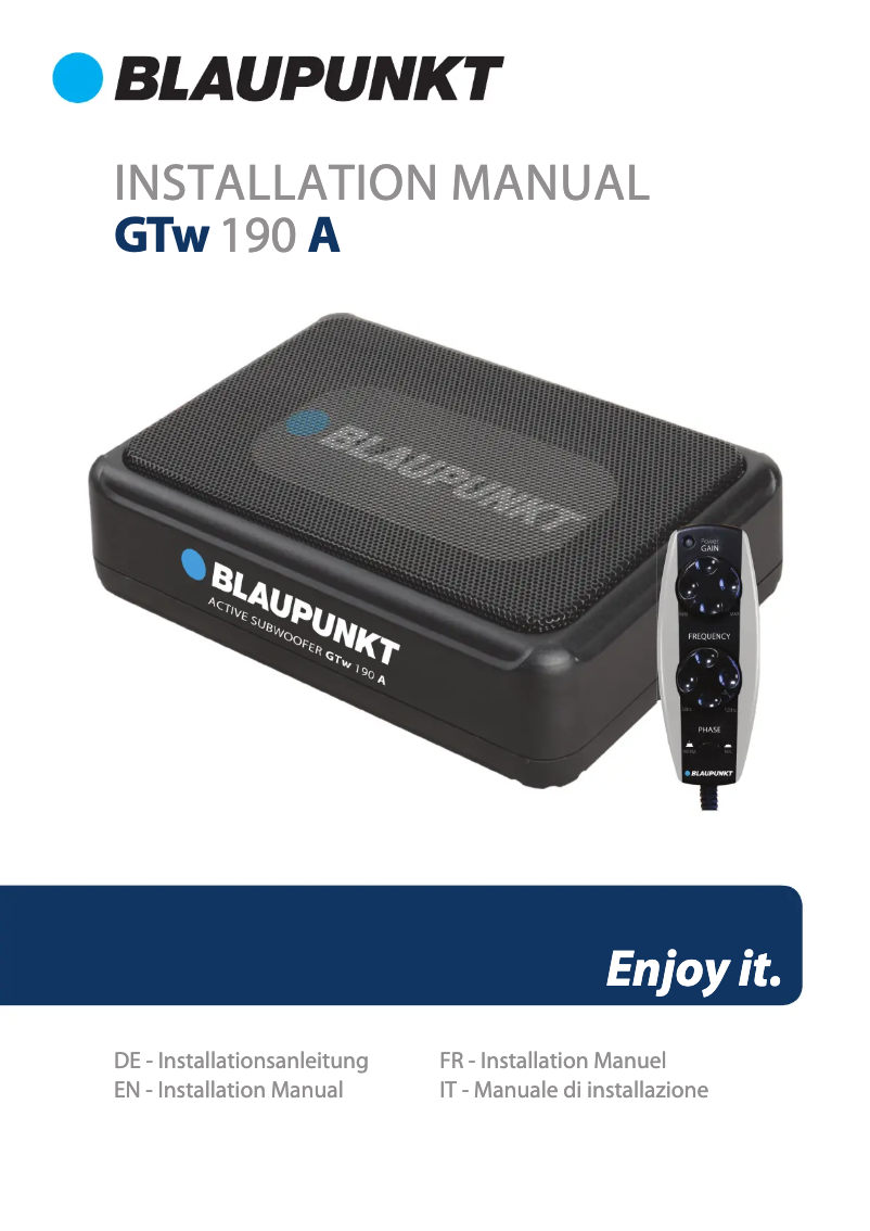 Página 1 del manual Manual de usuario Blaupunkt GTw 190 A
