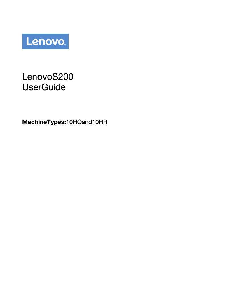 Page 1 de la notice Manuel utilisateur Lenovo S200