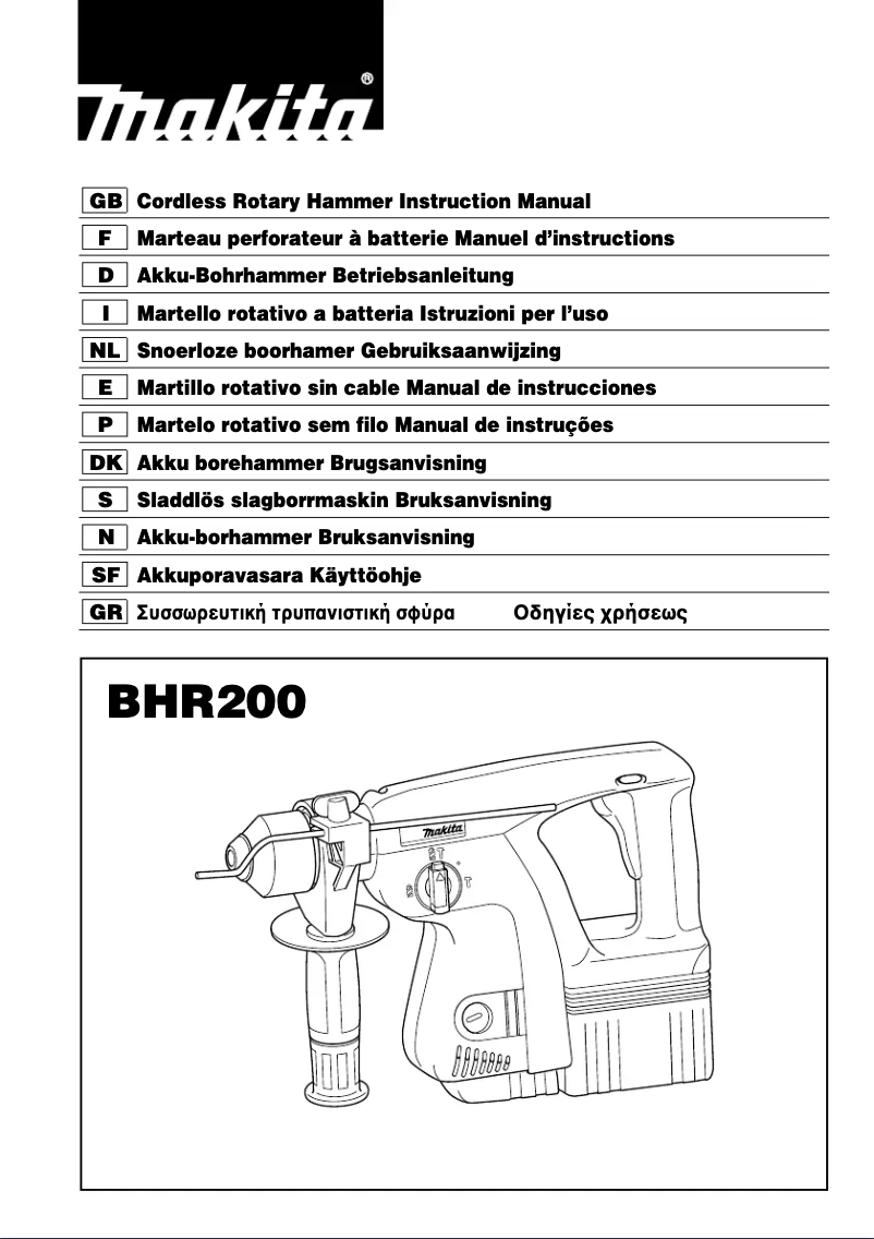 Page 1 de la notice Manuel utilisateur Makita BHR202ZX
