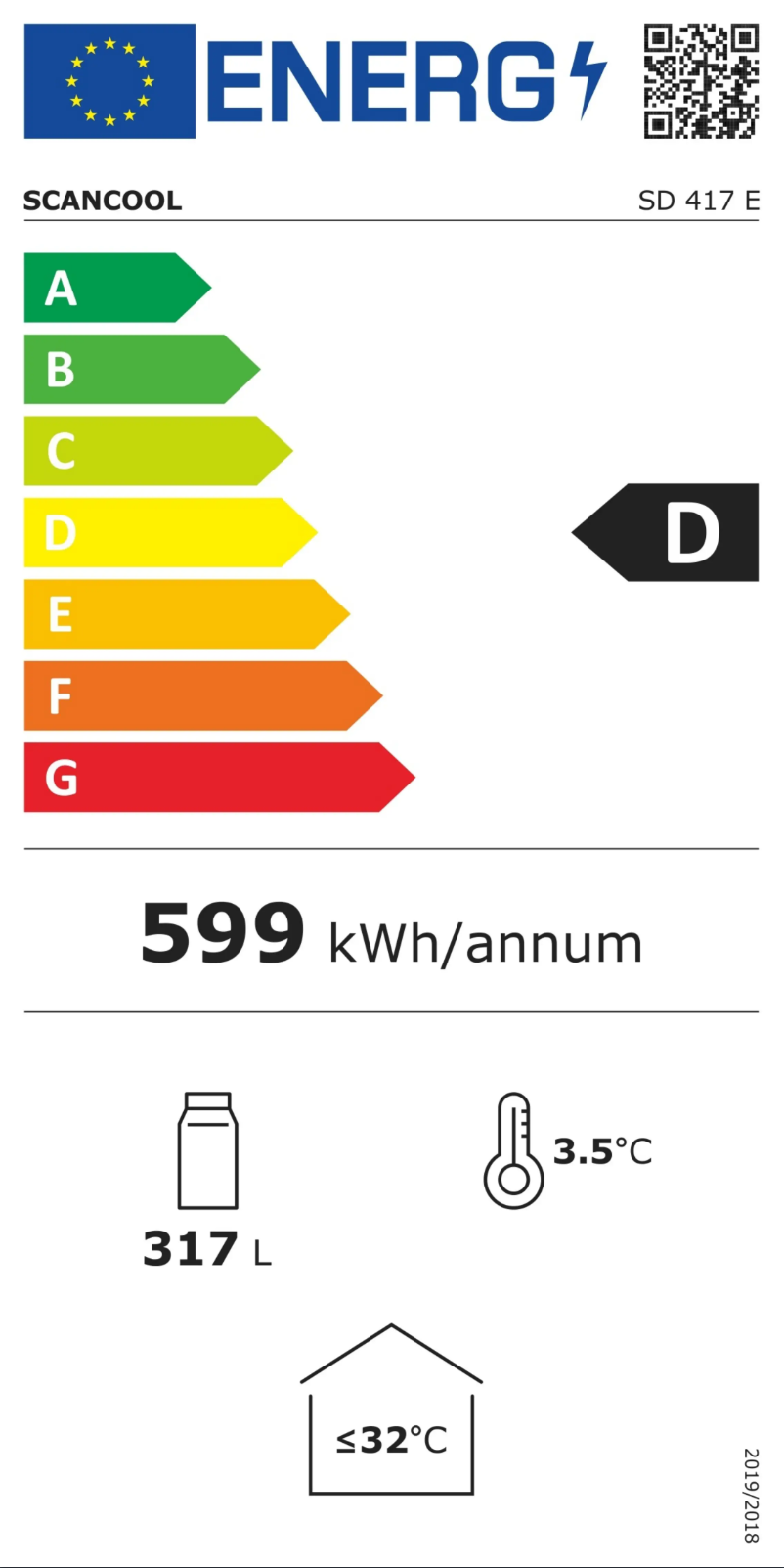 Page n°1 - Label énergétique Scancool SD 417 E