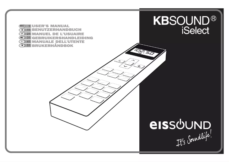 Page 1 de la notice Manuel utilisateur Eissound KBSound iSelect DAB+