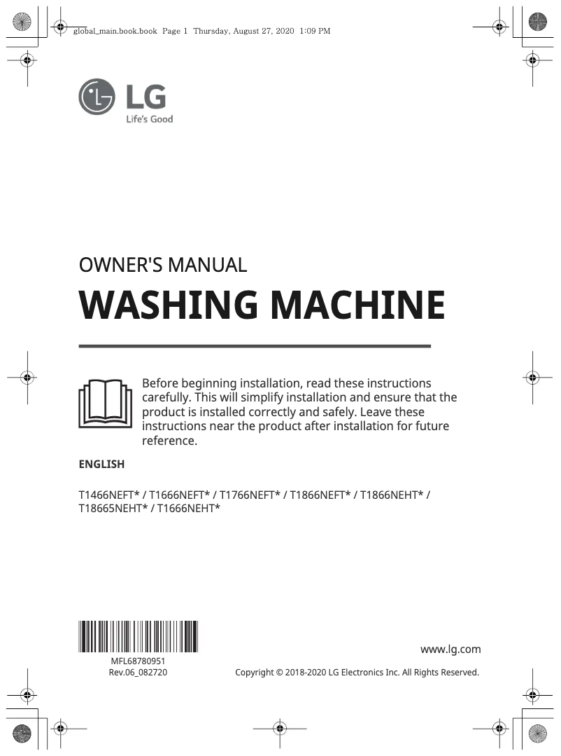 Page 1 de la notice Manuel utilisateur LG T18665NEHT2