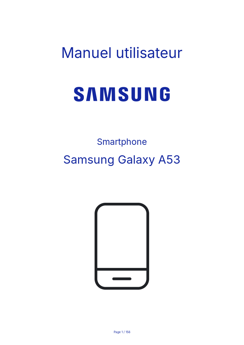 Page n°1 - Manuel utilisateur Samsung Galaxy A53