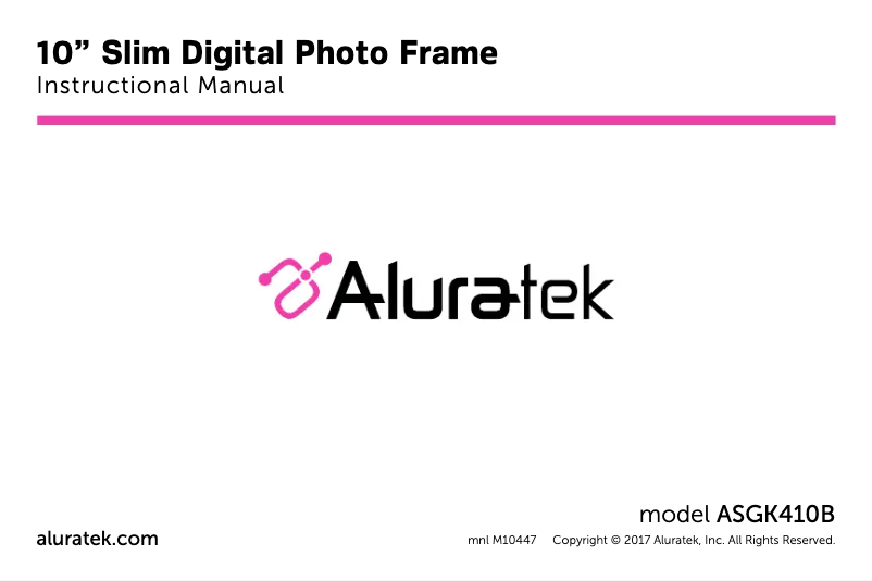 Image de la première page du manuel de l'appareil ASGK410B