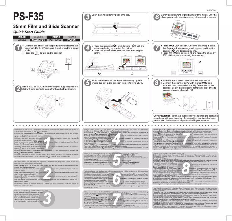 Page 1 de la notice Manuel utilisateur Mustek ScanExpress F35