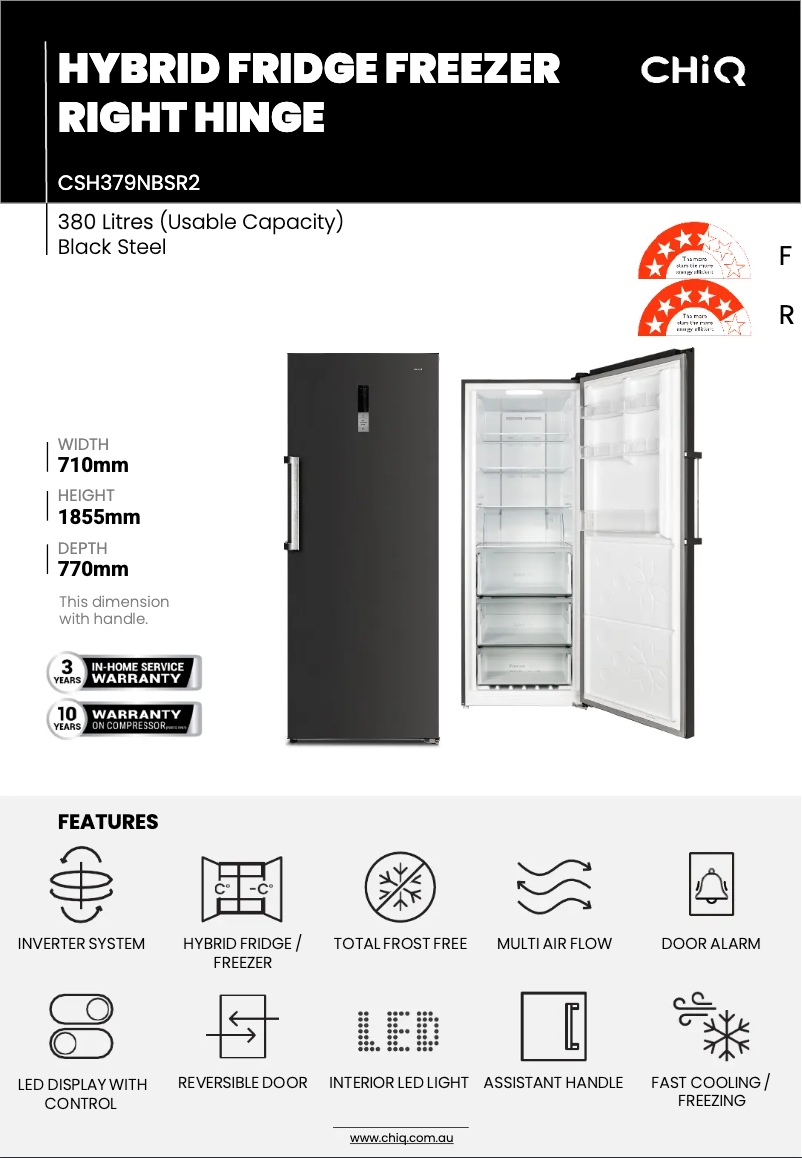 Image de la première page du manuel de l'appareil CSH379NBSR2