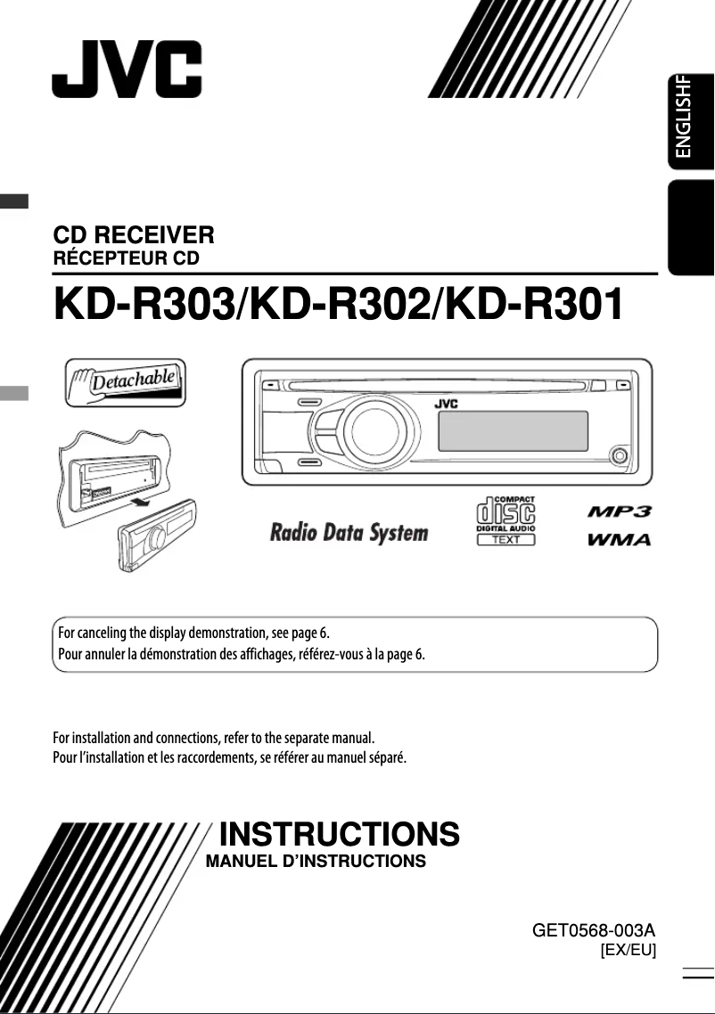 Page 1 de la notice Manuel utilisateur JVC KD-R303E