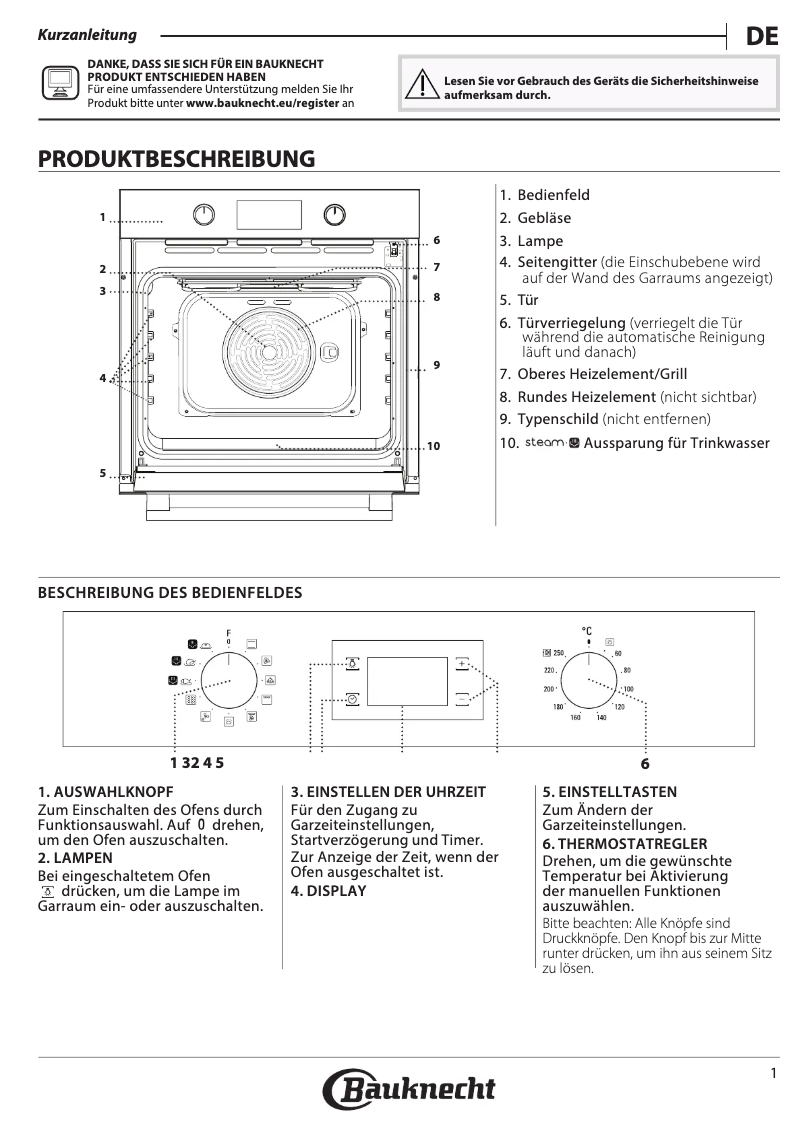 Page 1 de la notice Manuel utilisateur Bauknecht BAK5SKP8V2BLG