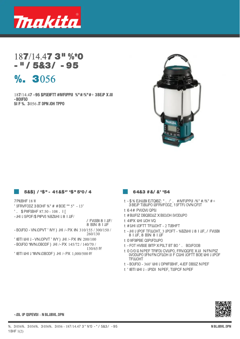 Page n°1 - Fiche technique Makita DMR056