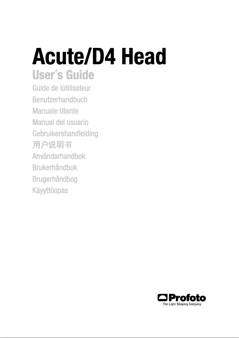 Image de la première page du manuel de l'appareil Acute/D4 Head