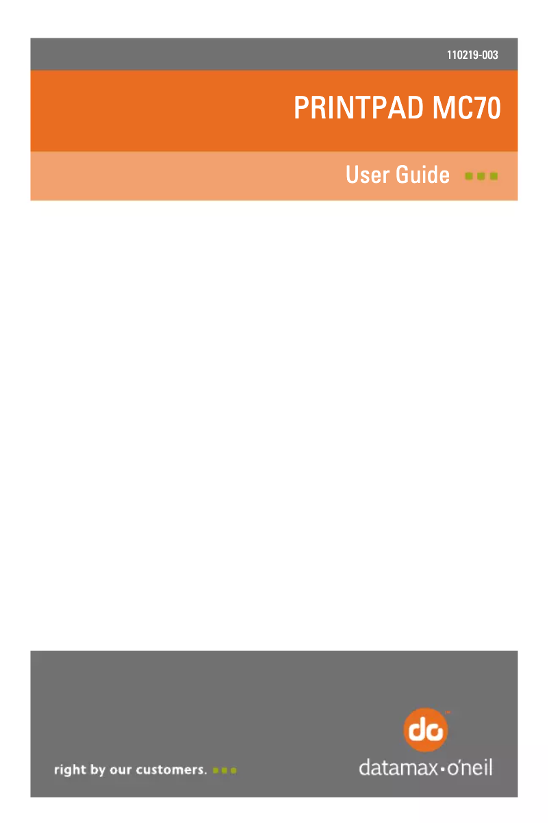 Page 1 de la notice Manuel utilisateur Datamax O'Neil PrintPAD MC55/65/67