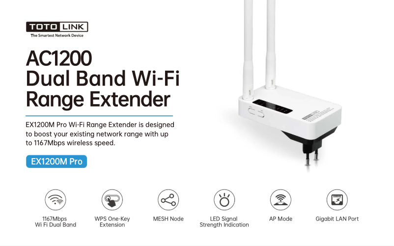 Page 1 de la notice Manuel utilisateur Totolink EX1200M Pro