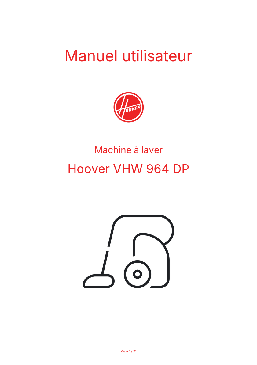 Image de la première page du manuel de l'appareil VHW 964 DP