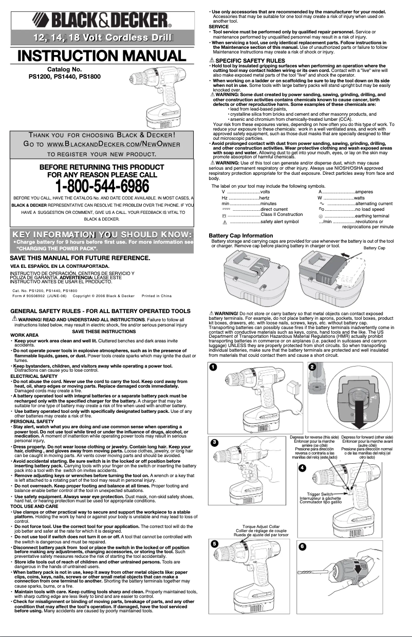 Page 1 de la notice Manuel utilisateur Black & Decker PS1440