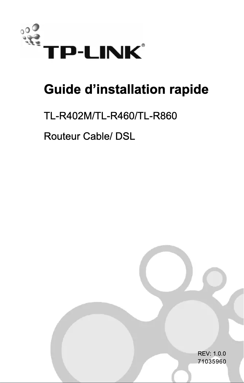 Page 1 de la notice Manuel utilisateur TP-Link TL-R402M SafeStream