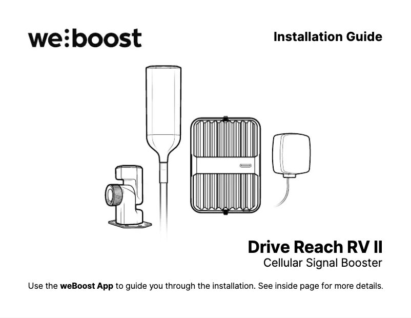 Image de la première page du manuel de l'appareil WeBoost Drive Reach RV II