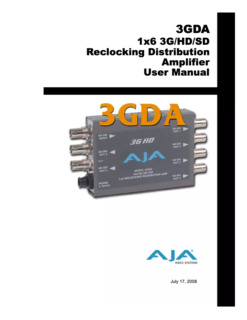 Image de la première page du manuel de l'appareil 3GDA