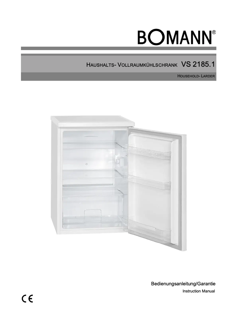 Page 1 de la notice Manuel utilisateur Bomann VS 2185.1