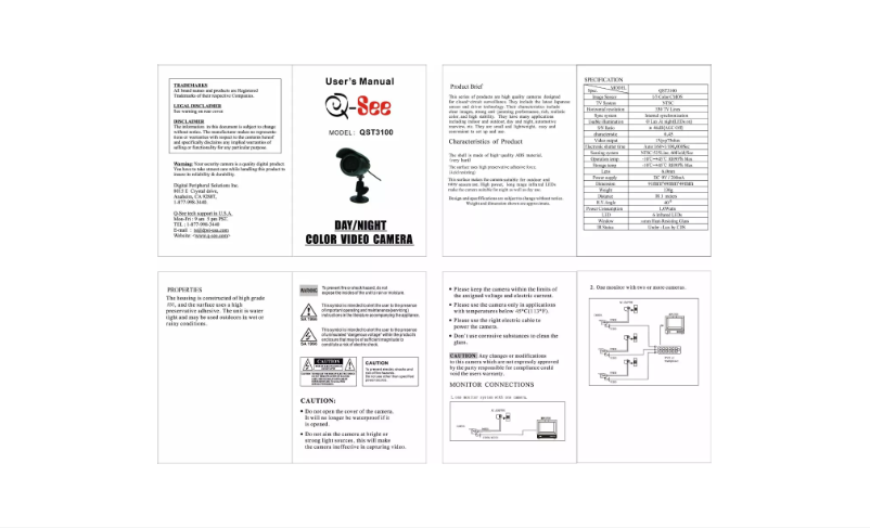 Page n°1 - Manuel utilisateur Q-See QST3100