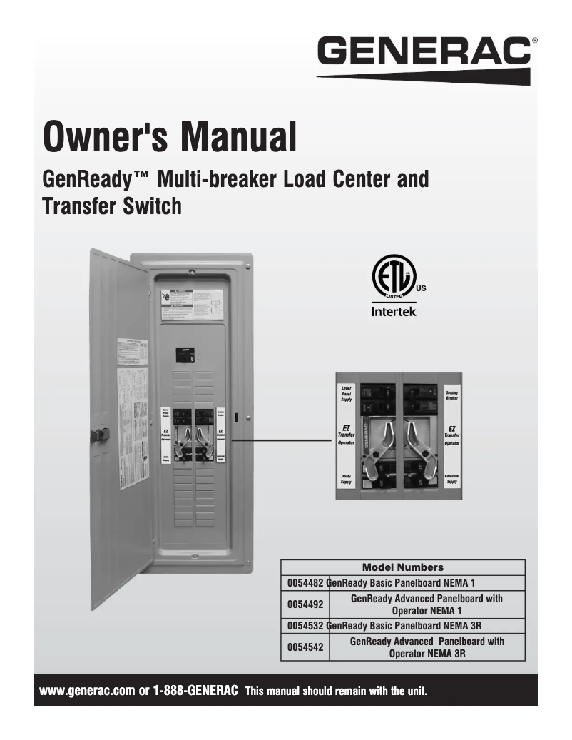 Página 1 del manual Manual de usuario Generac G0054542