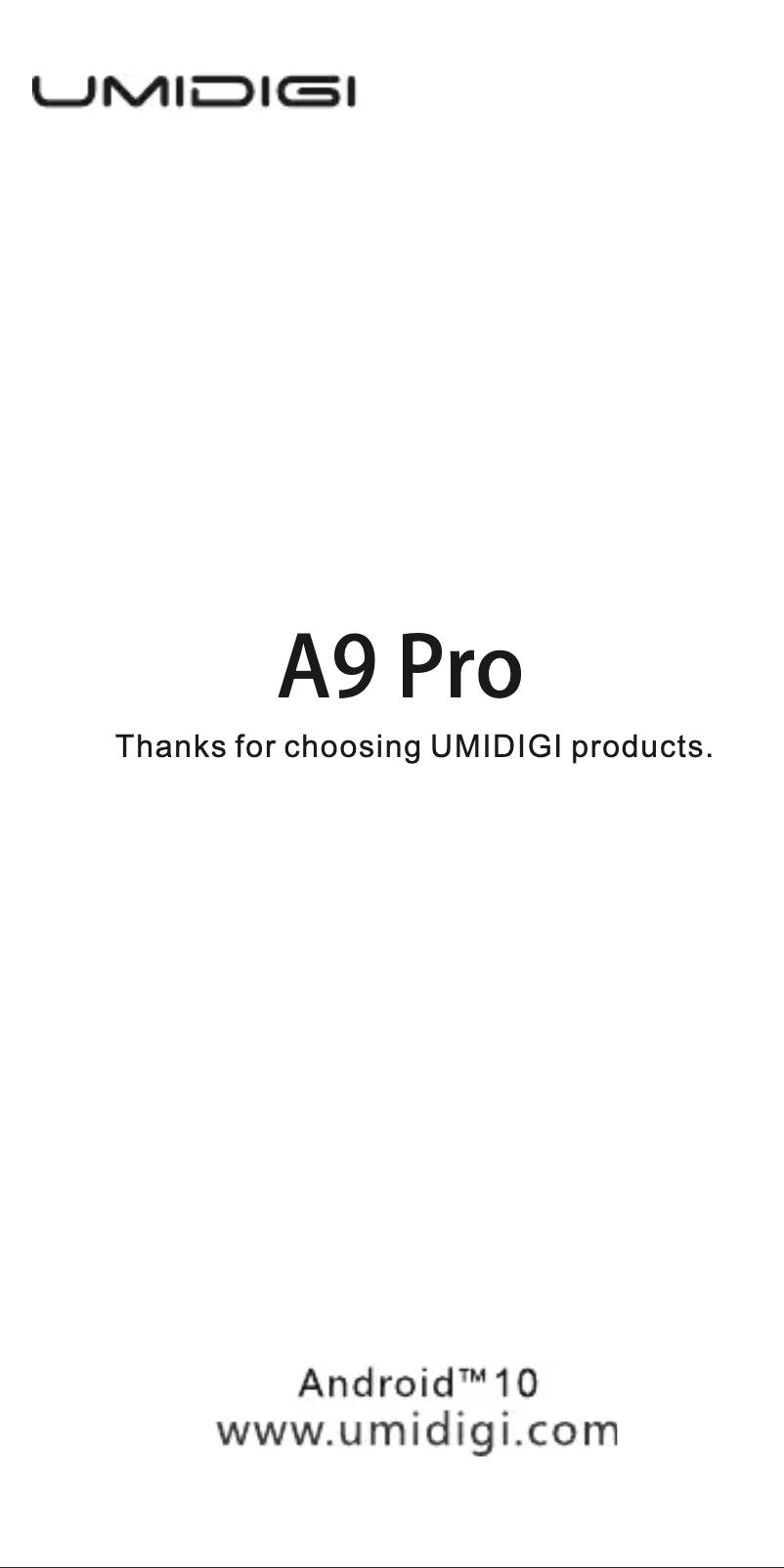 Page 1 de la notice Manuel utilisateur Umidigi A9 Pro