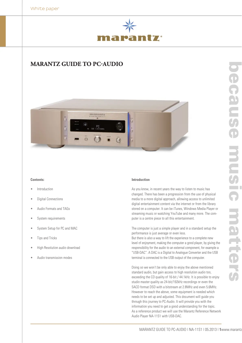 Page n°1 - Mode d'emploi Marantz SA-14S1