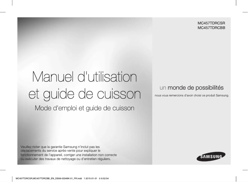 Image de la première page du manuel de l'appareil MC457