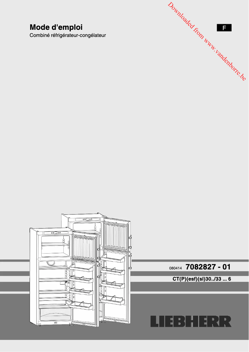 Page n°1 - Manuel utilisateur Liebherr CTPesf 3016 Comfort