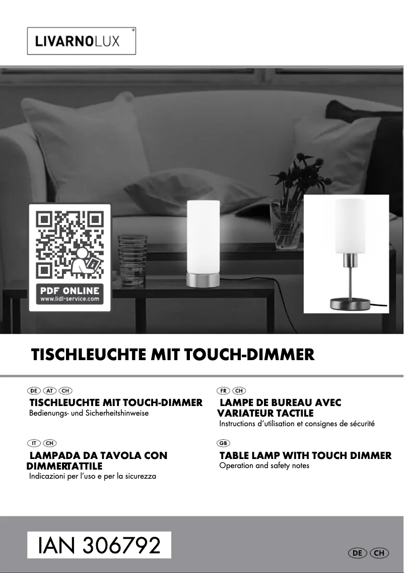 Page 1 de la notice Manuel utilisateur Livarno Lux IAN 306792