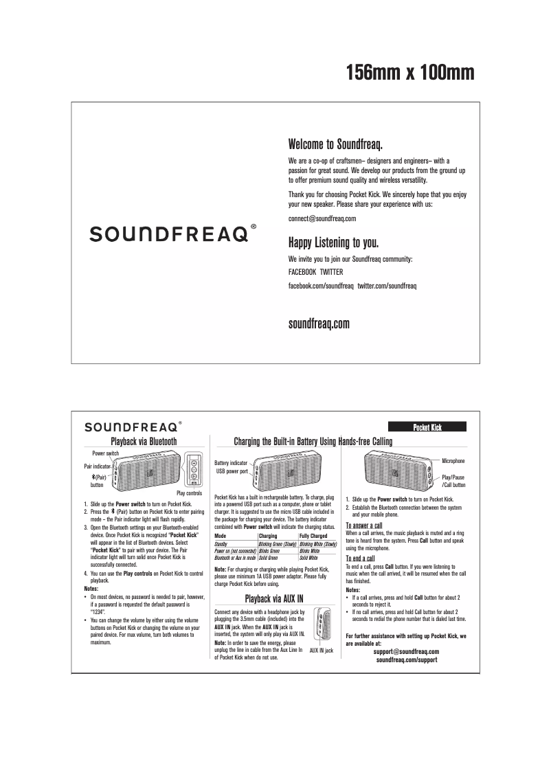 Image de la première page du manuel de l'appareil Pocket Kick