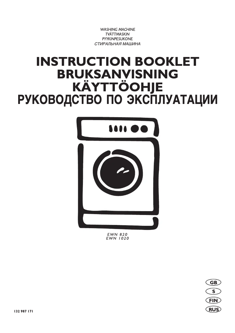 Page n°1 - Manuel utilisateur Electrolux EWN 1020