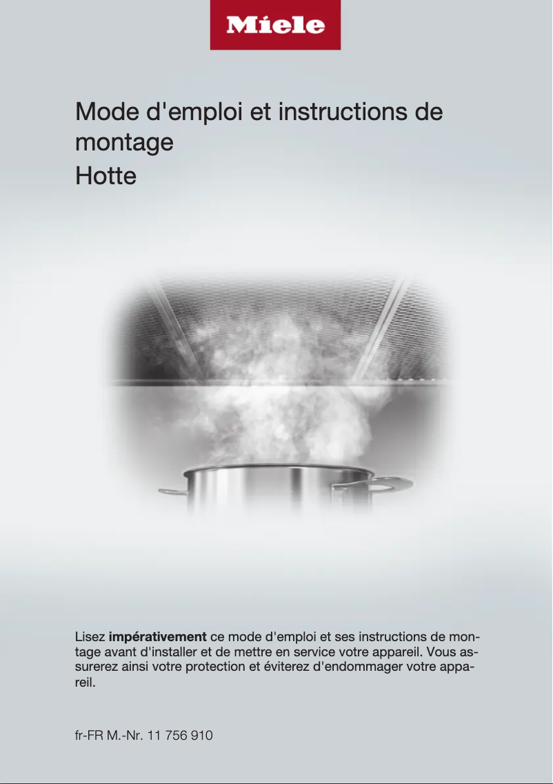 Page n°1 - Instructions / montage Miele DA 2668