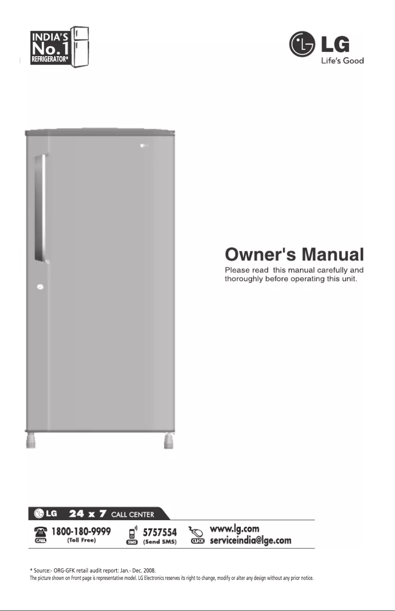 Image de la première page du manuel de l'appareil CGL19GMRSFU