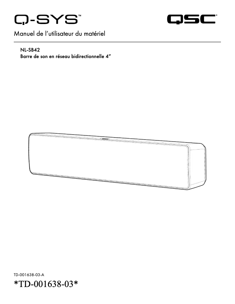 Page n°1 - Manuel utilisateur QSC NL-SB42