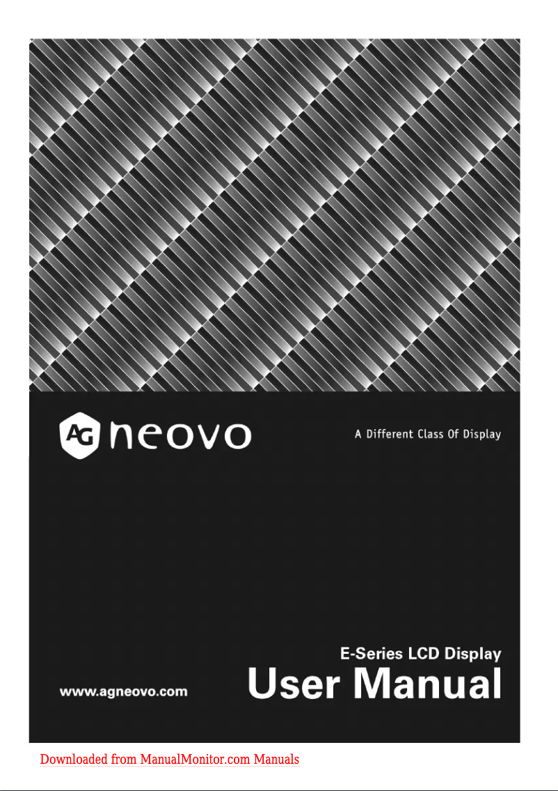 Page 1 de la notice Manuel utilisateur AG Neovo E-17