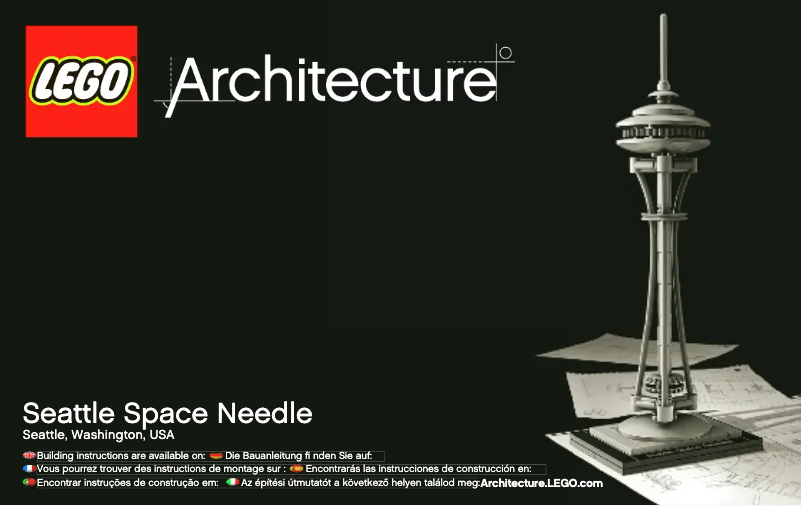 Image de la première page du manuel de l'appareil Seattle Space Needle 21003