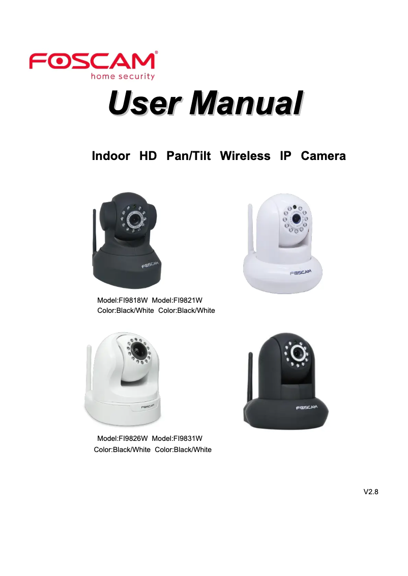 Page 1 de la notice Manuel utilisateur Foscam FI9826W