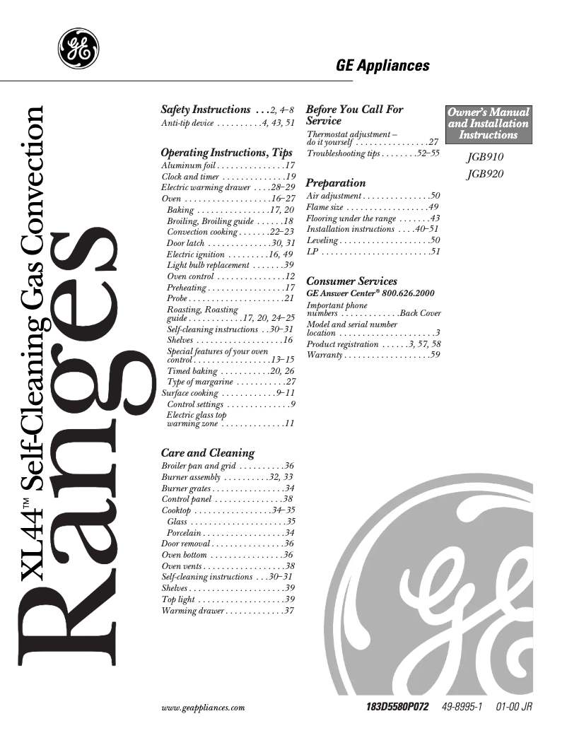 Page 1 de la notice Manuel d'utilisation et d'entretien Hotpoint RGA524EWAD