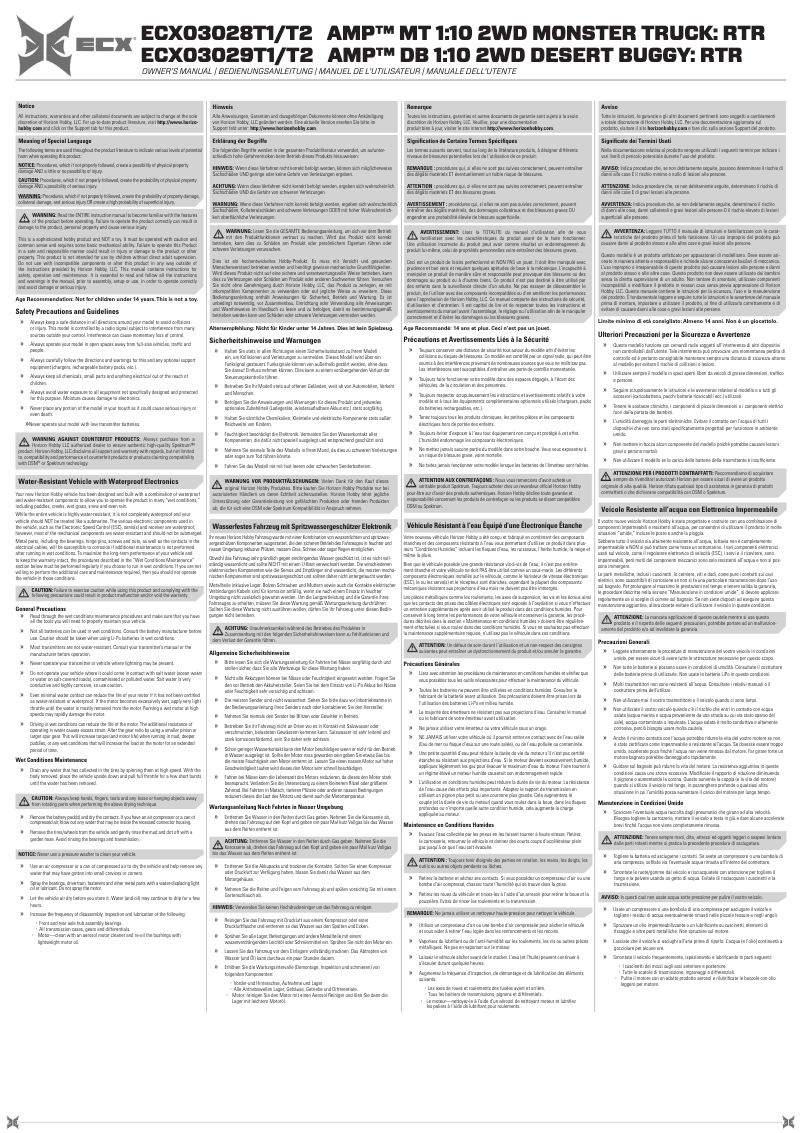 Page 1 de la notice Manuel utilisateur ECX ECX03028T1