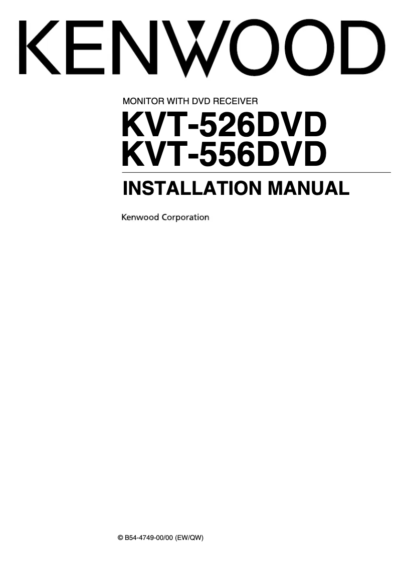 Page n°1 - Manuel utilisateur Kenwood KVT-526DVD